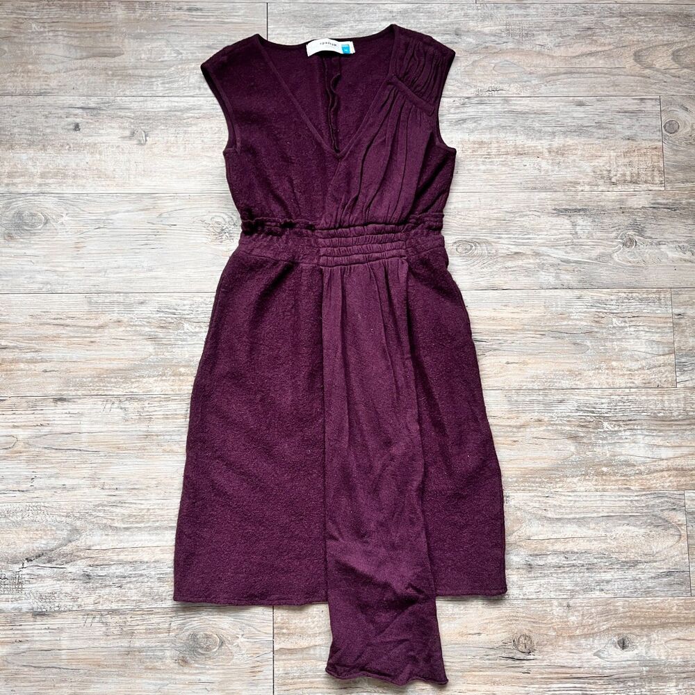 Anthropologie Sparrow Cordial Embrace Dress Medium Burgundy Twilight Alice